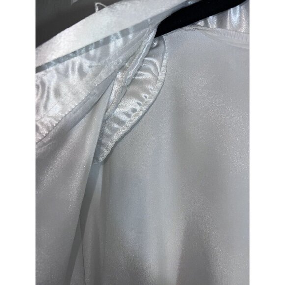 Vintage CALIFORNIA DINASTY White Satin Sexy Bridal Kimono Robe Embellished - Picture 11 of 12